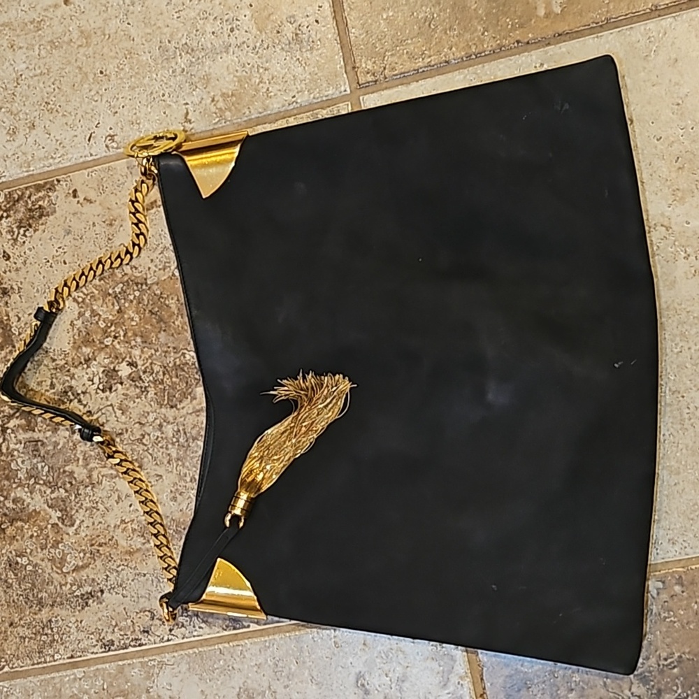 Vintage RARE HARD TO FIND BLACK GUCCI TOM FORD COLLAB CHAIN SHOULDER BAG